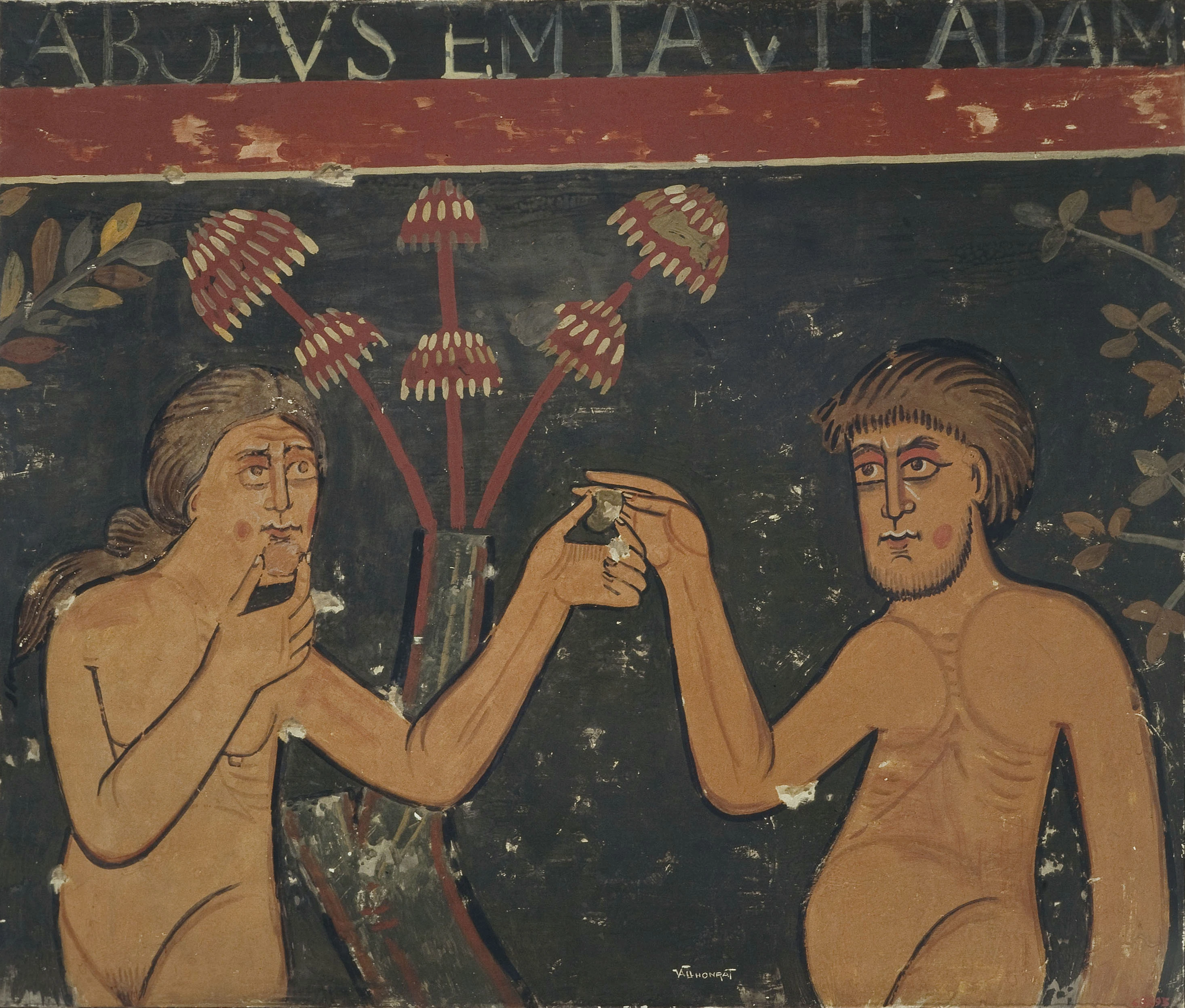 Le péché originel, peinture murale de l'abside de Sant Sadurní d'Osormort